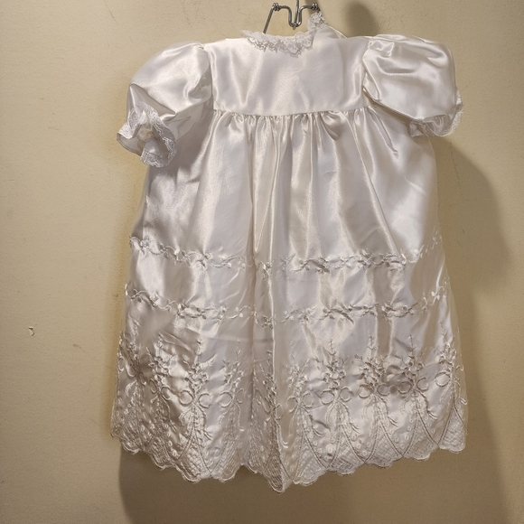 White Baby's Baptism Christening Dress 0-6 months 3 pieces - Picture 7 of 14